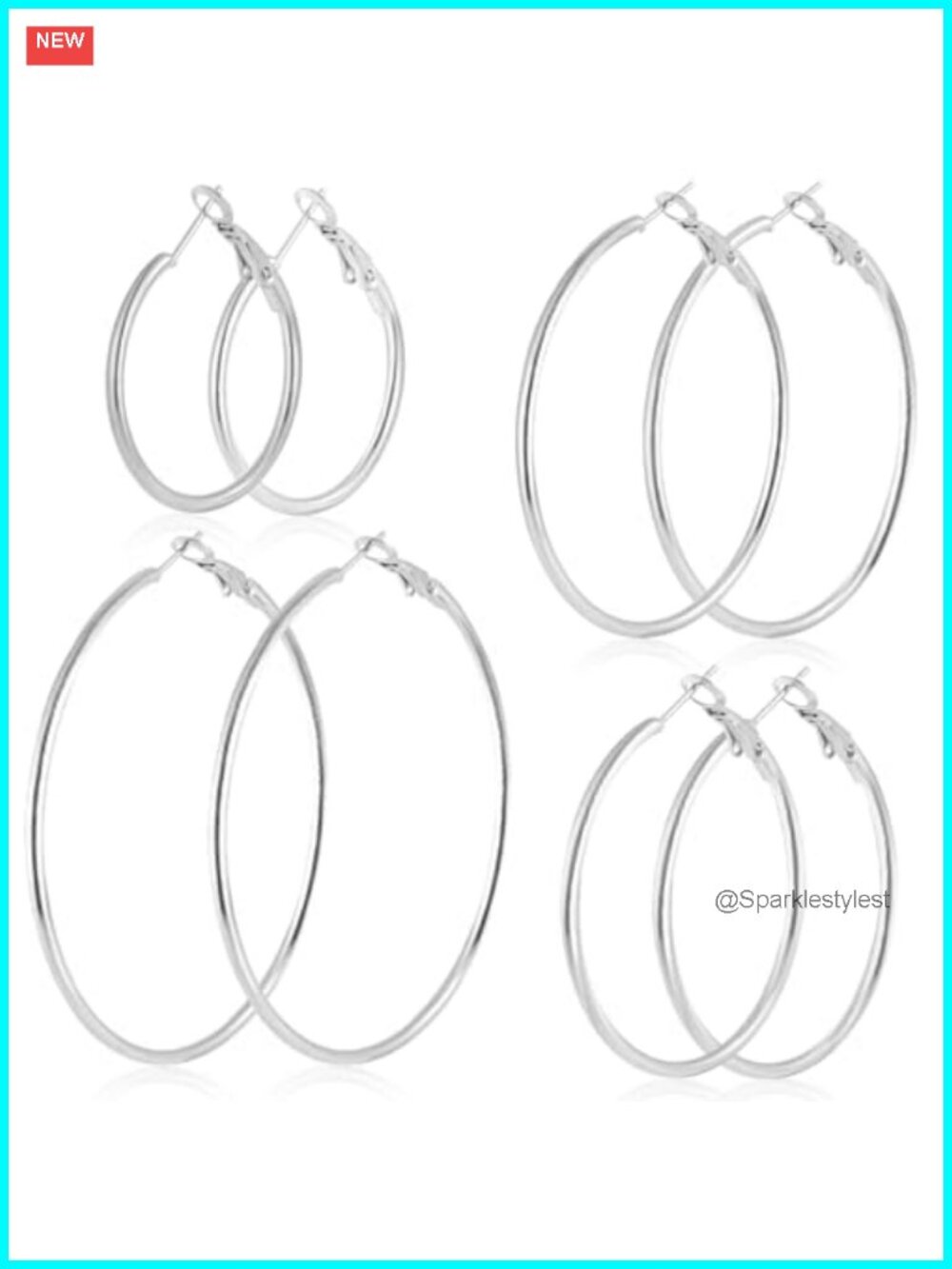 4 Pairs Stainless Steel Hoop Earrings Set Hypoallergenic